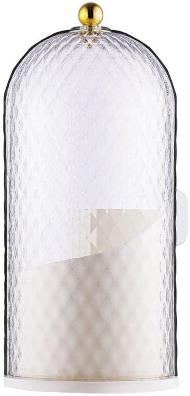 360 Rotating Makeup Brush Holder with Lid, Dustproof Concealed Toothbrush Organizer for Vanity and Bathroom Countertop (White 1pcs)