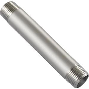 Beduan Stainless Steel Pipe Fitting, 1/2" NPT x 1/2" NPT Male Threaded, 12" Length Pipe Nipple