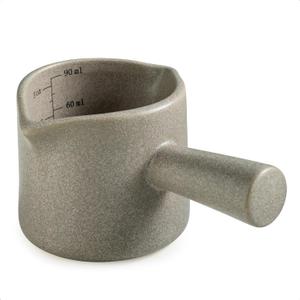 Measuring Cups Ceramic, Double Spouts Espresso Cup with Handle, Coffee Measuring Cups, Espresso Shot Milk Cup Pitcher 90 Ml, Gray