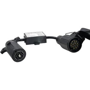US to EU Trailer Light Converter,US Vehicle with 7-Way Blade Connector to European Trailer with 13-Way Round Plug US 7 Way to EU 13 Way Trailer Light Adapter (US7 to EU13)