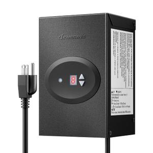 DEWENWILS 120W Low Voltage Landscape Transformer, Outdoor Transformer with Timer and Photocell Sensor, 120V AC to 12V AC, Weatherproof, for LED Lighting, Spotlight, Pathway Light, ETL Listed