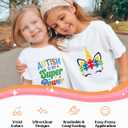 Kaciola 30 Sheets Autism Awareness DTF Transfers Ready to Press, Autism Iron on Transfers Stickers Iron on Decals for T Shirts Hoodie DIY Crafts