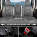 Coverado Chevy Chevrolet Silverado GMC Sierra Seat Covers Full Set, Fit for 2007-2013 & 2019-2026 1500, 2020-2026 2500HD 3500HD Crew Double Extended Cab, Faux Waterproof Leather Seat Covers (Gray)