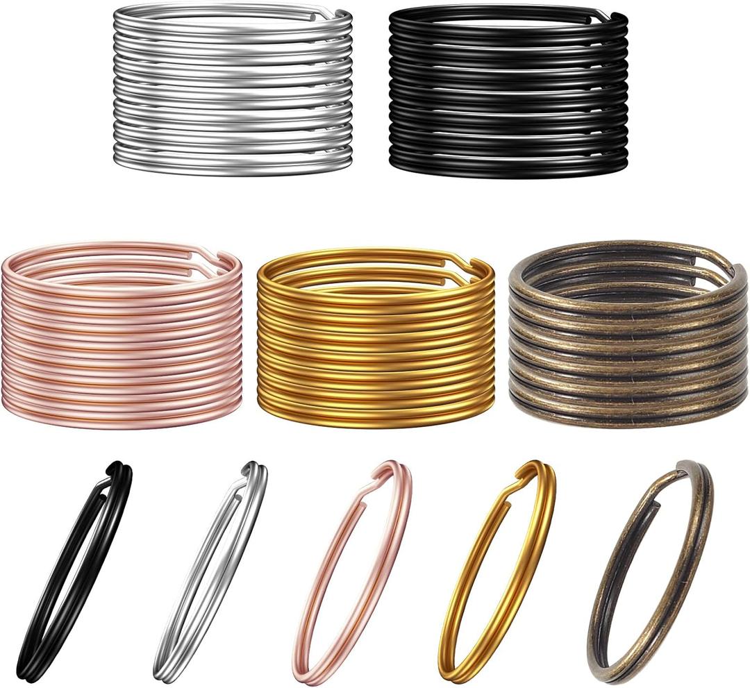 200PCS Key Rings, Split Bulk Keyrings for Keychain and Crafts (25mm) (Mixed Color)