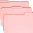 Smead File Folder, Reinforced 1/3-Cut Tab, Legal Size, Pink, 100 per Box (17634)