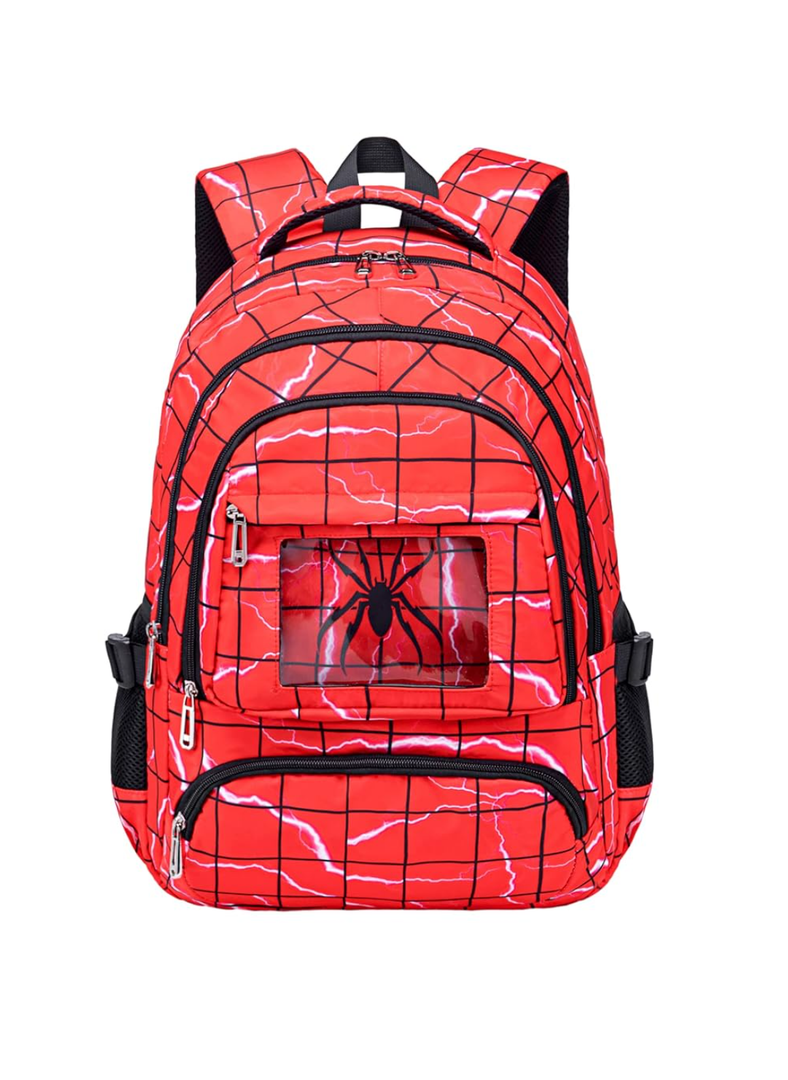 FunnyGifts Kids Backpacks Boys School Bookbag for Elementary Kindergarten Preschool Mochila Para Niños 4 5 6 7 8 9 10 11 12, Red