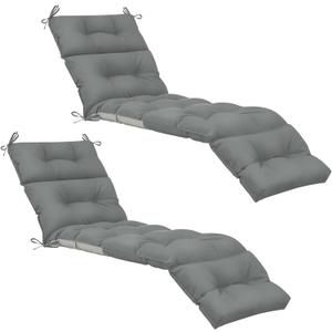 Kigley 2 Pcs Chaise Lounge Cushions 75 x 22 x 5 Inches Soft Lounge Chair Cushion Spring/Summer Seasonal Replacement for Outdoor Indoor Home Office (Dark Gray)