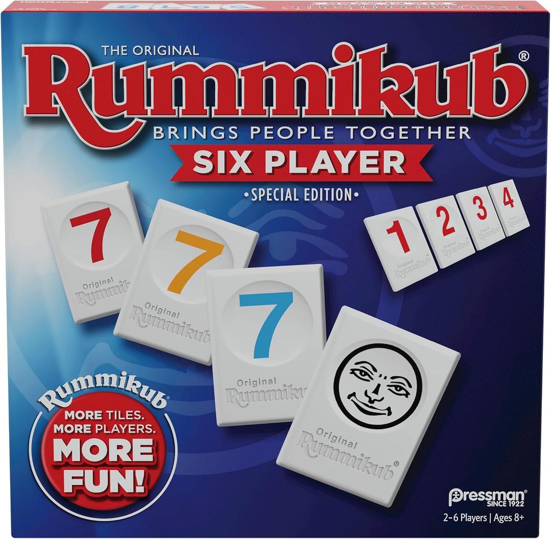 Rummikub Six Player Edition - The Classic Rummy Tile Game - More Tiles and More Players for More Fun! by Pressman , Blue