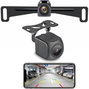YEOIZO Wireless License Plate Backup Camera for Car/SUV - No Drilling WiFi HD 160 View, Waterproof Reverse/Rear View Camera with Real-Time Signal, Compatible iPhone/Android/iPad (Parking/Hitch Aid)