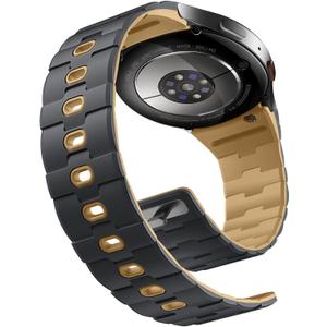 Bandletic No Gap Magnetic Band Compatible with Samsung Galaxy Watch 7 6 5 4 FE 40mm 44mm/for Galaxy Watch 6 4 Classic 43mm 47mm 42mm 46mm/Watch 5 Pro 45mm, 20mm Soft Silicone Watch Bands for Men Women (AnthraciteGray/Ochre)