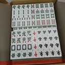 Professional Traditional Chinese Mahjong Set  - 30mm 146 Tiles Green & White Melamine with Dice Wind Indicator Storage Case Green