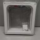 Cat Door for Interior Exterior Door (Outer Size 9.8" x 9.3"), 4-Way Locking Flap for Cats & Dogs(Circumference < 23"), Weatherproof Pet Door, White, ABS Material (L), Large
