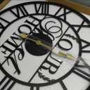 YTAONS Wall Clock Roman Numerals Skeleton Clock Retro Non-Ticking Clocks Living Room Cafe Office Bedroom Home Decor Clocks (Our Home)