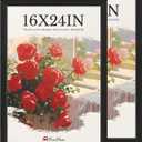 16x24 Poster Frame 2 Pack, Textured Black Solid Wood Picture Frame, Wall Hanging