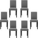 Set of 6 Modern Fabric Upholstered Dining Chairs Elegant Design Dining Room Chairs (Gray Set of 6) (Grey)