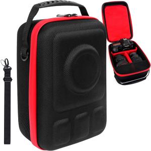Hard Camera Case for DSLR/Mirrorless Cameras Compatible with Sony, Nikon, Canon, Pentax & More - with 2 Dividers, Mesh Pocket for Charger/Cables/Cards/Lens Accessories, Shoulder Strap Included