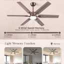 Minislak 52" Oil Rubbed Bronze Smart Ceiling Fan with Light via WiFi Alexa,6-Speeds Quiet DC Motor,Dimmable,Outdoor Antique Bronze Large Ceiling Fan for Living Room,Bedroom,Dual Finish 6 Blades