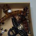 Elegant Pearl Hair Claw Clips for Women Thick Hair, Set of 3, Brown & Black (Large 5 Inch)