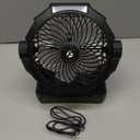 FRIZCOL 3-in-1 Camping Fan - Portable Fans Rechargeable - 48000mAh Battery Powered Fan with Light & Remote for Indoor, Outdoor, Tent, Travel, Fishing, Jobsite, Gifts for Men Dad Him - Black
