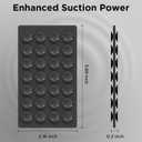 2 x 2 Pack Silicone Suction Cup Phone Case Mount Double-Sided, Hands-Free Strong Grip Holder for iPhone and Android, Sticky Phone Stand for Selfies and Videos, Black+Transparent