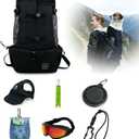 Dog Carrier Backpacks,Adjustable Safety Dog Carrier Backpacks Kit with Dog Water Cup, Reflective Strip Pendant, Dog Hat Hiking Buckle,Puppy Foot Washer, Pet Protective Glasses(Medium)