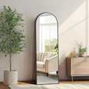 MELOMOIR 56"x18" Arched Full Length Mirror, Black Floor Mirror for Bedroom, Living Room, Gym, Dorm