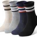 TENYSAF Crew Running Socks for Men: Lightweight Athletic Cotton Socks, Pair of 4 Sport Light Exercise Everyday Youth Socks