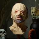 Cathery Halloween Old Man Mask Realistic Grandpa Latex Human Face Mask Soft Funny Mask Adult Full Cover Holiday Party Costume