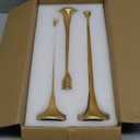 Vintage Gold Taper Candle Holders Set of 3 Cast Iron Antique Brass Decorative Candlestick Holder for Wedding Dining Table Party Rustic Home Decor