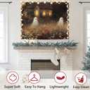 2 x WHCHJ Halloween Ghost Tapestry, Whimsical Spooky Cabin Tapestry Wall Hanging, Ghost in Wildflower Field Landscape Tapestries Wall Blanket Decor for Party Home Bedroom Living Room Dorm, 50x60 Inch