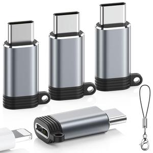 LERTOSEN Lightning to USB C Adapter 4 Pack, Fast Charging & Data Sync for iPhone 15/16/17 Pro/Pro Max, Charger Adapter Accessory (Not for Audio/OTG)