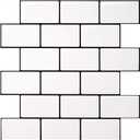 Art 3d Peel and Stick Backsplash for Kitchen White Subway (10 Tiles, Thicker Design) (White With Black Grout)