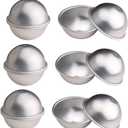 Warmbuy 12 Pcs DIY Metal Bath Bomb Molds, Set of 6