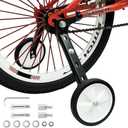 Little World Bicycle Training Wheels, Variable Speed Bike Training Wheels Bicycle Stabilizers Mounted Kit for Kids Variable Bike of 18 20 22 Inch, 1 Pair (Black)