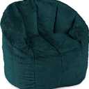 Big Joe Milano Bean Bag Chair for Kids, Teens, Adults, Ultra-Soft Emerald Plushie Polyester Blend, Lightweight Seat for Reading Nook and Gaming, 2.5 Foot Refillable