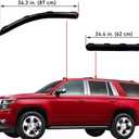 Lightronic Extra Durable Clip-on in-Channel Auto Vent Window Visor, Fits 2015-2020 Chevrolet Tahoe, GMC Yukon, Cadillac Escalade, UV Protection Rain Guard, Original Wind Deflector, Dark Smoke, 4-Pcs