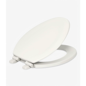 KOHLER Stonewood Quiet-Close, Elongated Toilet Seat Soft Close, Durable Wood, Easy Installation, Universal Fit, Home Essentials, Biscuit Finish, K-20466-96