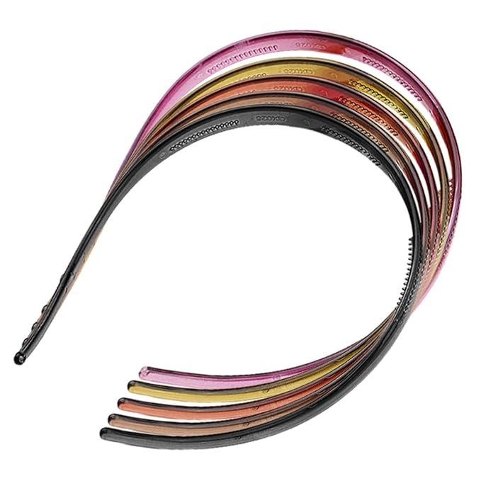 5pcs Women Hoop Headbands Resin Teeth Comb Non-Slip Hair Accessories for Daily Wear and Sports