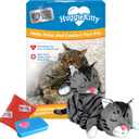 Pets Know Best HuggieKitty Cuddly Cat Toy, Soothing Sound & Warmth Help Relax & Comfort Your Pet- Purr & Heartbeat, Heating Pack- Grey