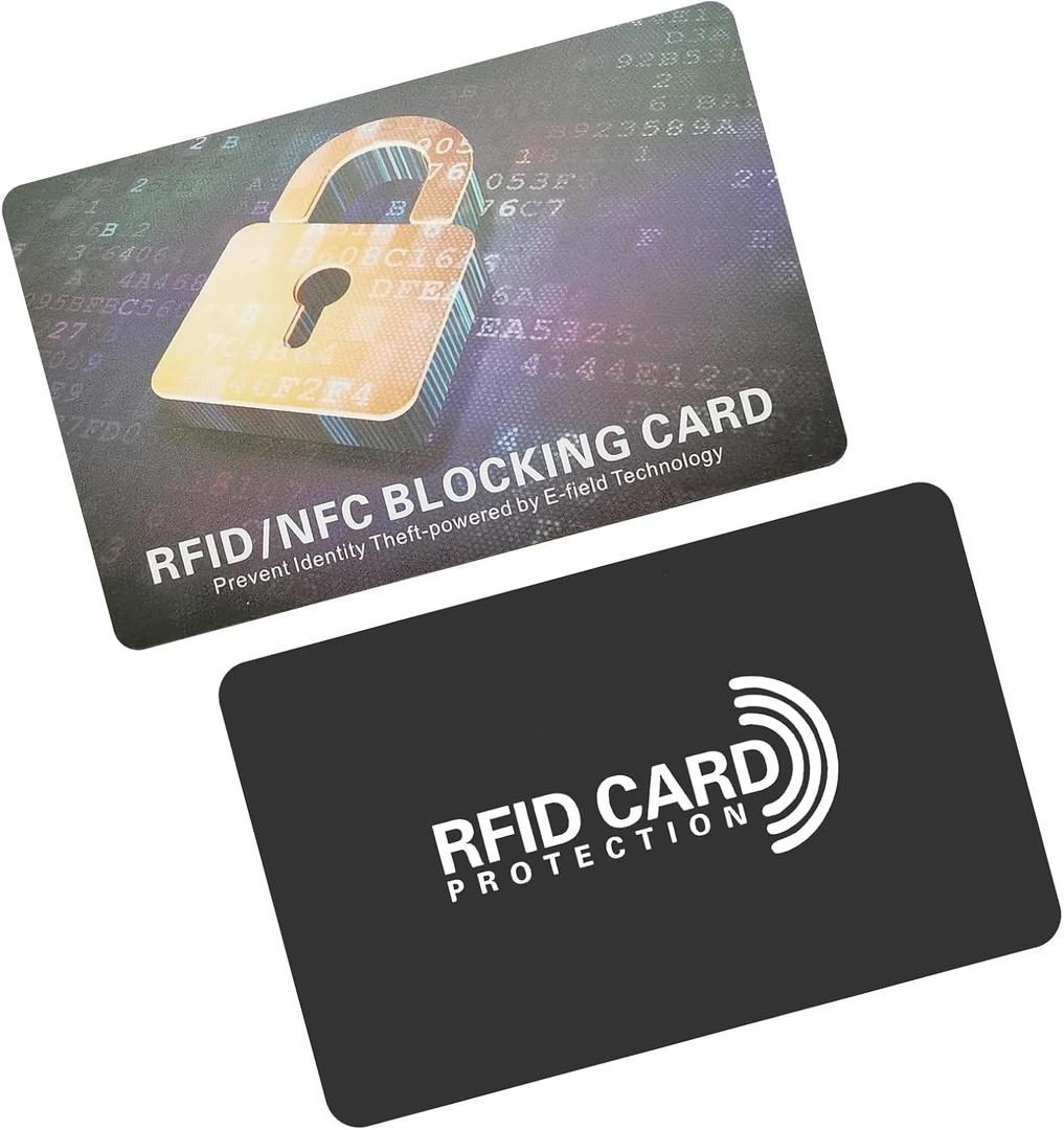 2 x RFID Blocking Card  Ultimate RFID & NFC Blocking Card, Credit Card Protector, Debit Card Skin, Safeguard Card for Wallet, ATM Card Blocker & Passport Protector (PVC, Black, 1 Pack)