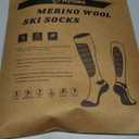 Hylaea Merino Wool Ski Socks, Cold Weather Socks for Snowboarding, Snow, Winter, Thermal Knee-high Warm Socks, Hunting (Large, Black Dark Grey Grey (3 Pairs))