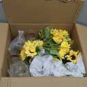 XunYee 10 Set Mason Jar Table Centerpiece with Flower Mason Jar Flower Centerpiece Vases Decor for Engagement Party Bridal Shower Centerpieces Wedding Reception Table Decor(Sunflower)