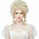 Rugelyss Short Wavy Blonde Wig Big Bouffant Beehive Wigs for Women fits 70s 80s Costume or Halloween Party