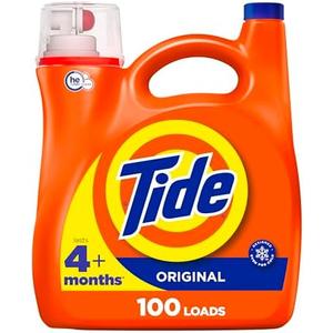 Tide Laundry Detergent Liquid, Original Scent, HE Compatible, 100 Loads, 132 fl oz, Tide Laundry Detergent, Liquid Laundry Detergent (Packaging May Vary)