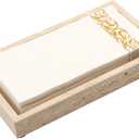 Natural Travertine Guest Towel Holder, Stone Napkin Holder for Bathroom,Gorgeous Bathroom Napkin Holder Tray, Stylish Guest Towel Holder Tray for Bathroom Toilet Dining Table, Beige (9.7x5.5 Inch)