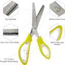 3 x Pinking Shears for Fabric Pinking Sewing Fabric shears Zig Zag Sewing scissors, Heavy Duty, Sharp and Durable Blade, Nice Clean Cutting, Comfortable Grip, Easy to Use, 9.5''