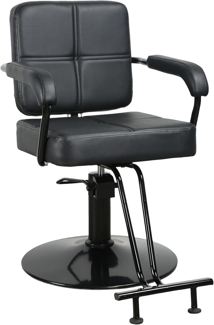 Salon Chair for Hair Stylist, Hydraulic Pump Hair Salon Chair Black