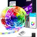 VOLIVO LED Strip Lights for Bedroom 200ft, Smart Bluetooth RGB Light Strips with App Control & Music Sync, Color Changing LED Lights for Room, Home, Party Decor