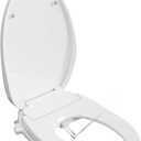 Non-Electric Bidet Toilet Seats Elongated Soft Close Lid Feminine & Front Wash Smart Dual Self Cleaning Nozzle 10-Min Easy DIY Install Cold Water Function B100