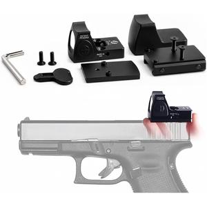 GOTICAL CNC-Machined Fiber Optic Set Front & Rear Handgun Sights for Glock Pistols Standard Models (Mini Red Dot Sight)